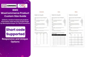 Mua Product Custom Size Guide For WooCommerce giá rẻ
