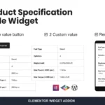 Product Specification Table Widget For Elementor