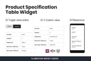 Mua Product Specification Table Widget For Elementor giá rẻ
