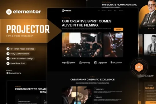 Mua Projector - Film & Video Production Elementor Template Kit giá rẻ