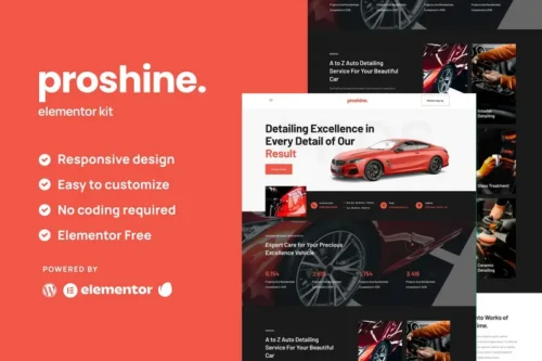 Mua Proshine - Car Detailing & Auto Service Elementor Template Kit giá rẻ
