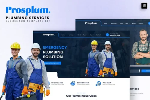 Mua Prosplum - Plumbing Services Elementor Template Kit giá rẻ