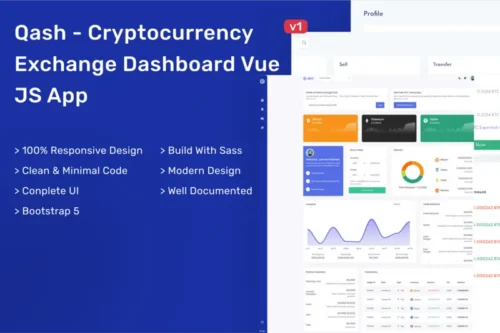 Mua Qash - Cryptocurrency Exchange Dashboard giá rẻ