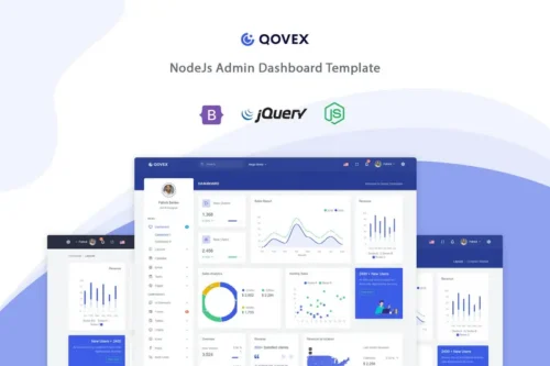 Mua Qovex - Nodejs Admin & Dashboard Template giá rẻ