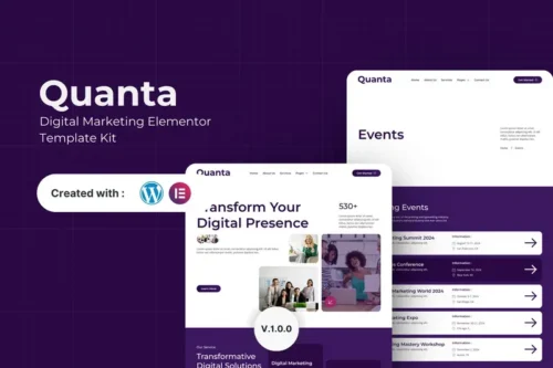 Mua Quanta - Digital Marketing Elementor Template Kit giá rẻ