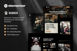Mua Rabber – Barbershop & Hairdresser Elementor Template Kit giá rẻ