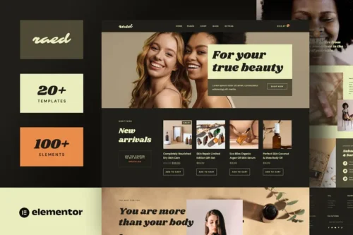 Mua Raed - Organic Cosmetics & Natural Beauty Shop Elementor Template Kit giá rẻ