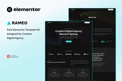 Mua Rameo - Dark Digital Agency Elementor Template Kit giá rẻ