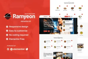 Mua Ramyeon - Korean Restaurant Elementor Template Kit giá rẻ