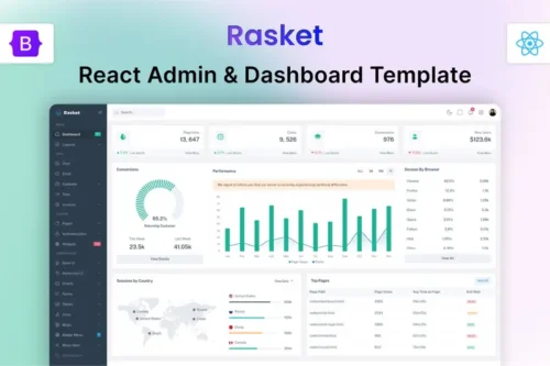 Mua Rasket - React Admin Dashboard Template giá rẻ