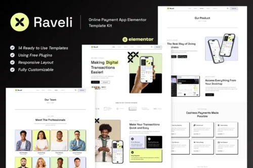 Mua Raveli - Online Payment App Elementor Template Kit giá rẻ