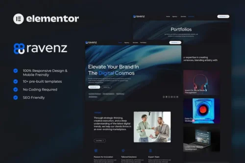 Mua Ravenz - Creative Digital Agency Elementor Template Kit giá rẻ