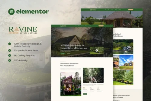 Mua Ravine - Nature Cottage Elementor Template Kit giá rẻ