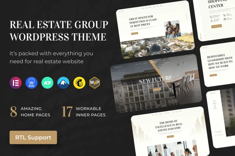 Mua Real Estate Group WordPress Theme + RTL giá rẻ