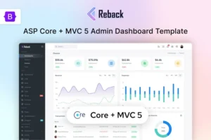 Mua Reback - ASP Core + MVC 5 Admin Dashboard Template giá rẻ