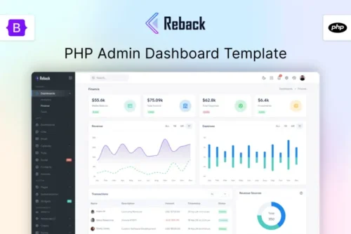 Mua Reback - Bootstrap & PHP Admin Dashboard Template giá rẻ