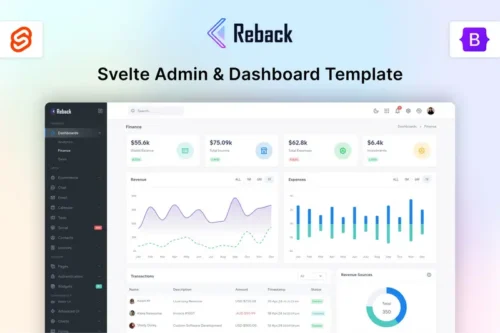 Mua Reback - Svelte Admin & Dashboard Template giá rẻ