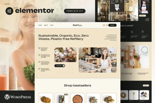 Mua ReFill - Zero Waste Shop eCommerce Elementor Pro Template Kit giá rẻ