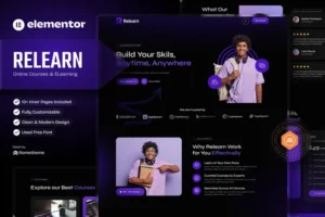 Mua Relearn - Online Courses & E-Learning Elementor Template Kit giá rẻ