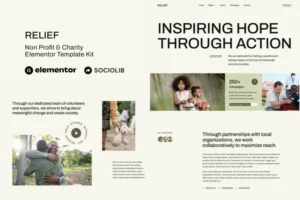 Mua Relief - Non Profit & Charity Elementor Template Kit giá rẻ