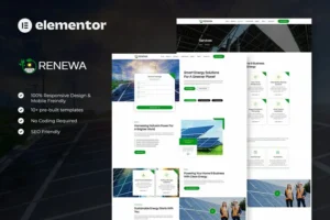 Mua Renewa - Solar & Green Renewable Energy Elementor Template Kit giá rẻ
