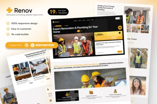 Mua Renov - Renovation & Plumbing Elementor Template Kit giá rẻ