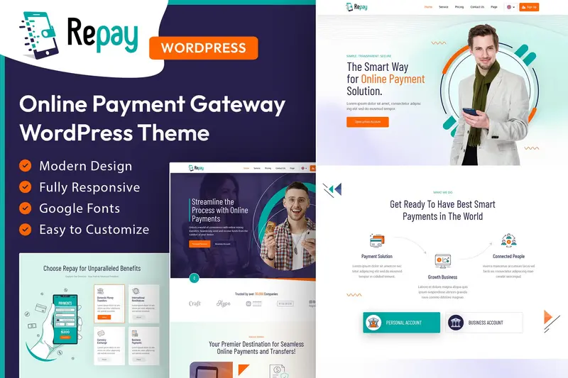 Mua Repay | Payment Gateway WordPress Theme giá rẻ