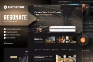 Mua Resonate - Music Studio Production Elementor Template Kit giá rẻ