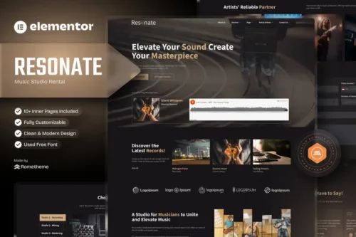 Mua Resonate - Music Studio Production Elementor Template Kit giá rẻ