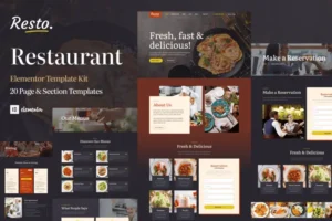 Mua Resto - Restaurant Catering & Cafe Elementor Pro Template Kit giá rẻ