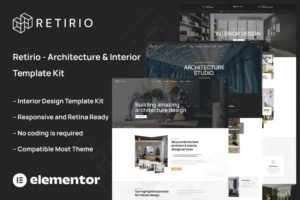 Mua Retirio - Architecture & Interior Elementor Template Kit giá rẻ