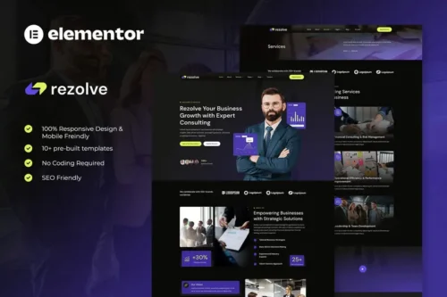 Mua Rezolve - Business Consulting Elementor Template Kit giá rẻ