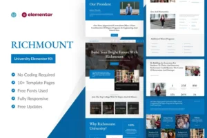 Mua Richmount University - Education Elementor Pro Template Kit giá rẻ
