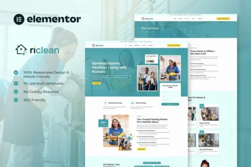 Mua Riclean - Cleaning Service Company Elementor Template Kit giá rẻ