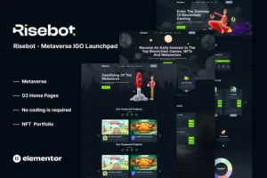 Mua Risebot - Metaverse IGO Launchpad Elementor Template Kit giá rẻ