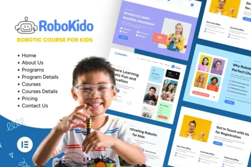 Mua Robokido - Online Learning Courses for Kids Elementor Template Kit giá rẻ