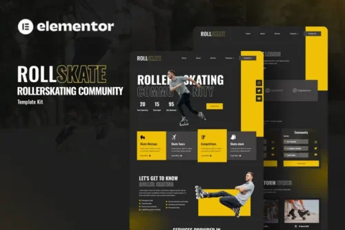 Mua Rollskate - Rollerskating Community Elementor Template Kit giá rẻ
