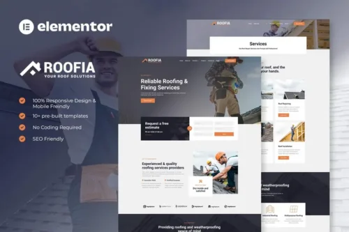 Mua Roofia - Roofing Services Elementor Template Kit giá rẻ