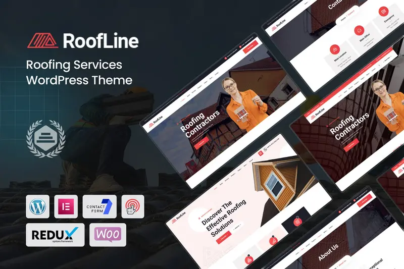 Mua RoofLine - Roofing Services WordPress Theme giá rẻ