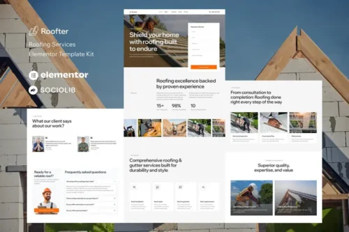 Mua Roofter - Roofing Services Elementor Template Kit giá rẻ