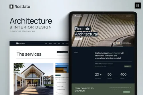 Mua Rosttate - Architecture & Interior Design Elementor Template Kit giá rẻ