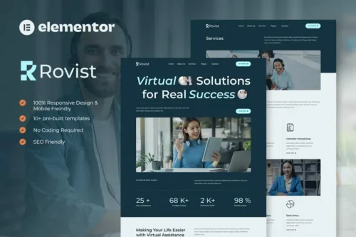 Mua Rovist - Virtual Assistant Service Elementor Template Kit giá rẻ