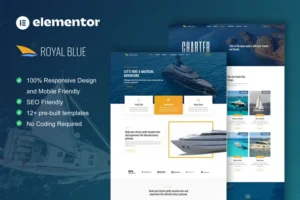 Mua RoyalBlue - Yacht Club & Boat Rental Elementor Template Kit giá rẻ