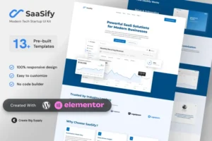 Mua SaaSify - Modern Tech Startup Elementor Template Kit giá rẻ
