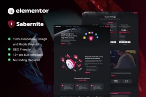Mua Sabernite - Cyber Security Services Elementor Pro Template Kit giá rẻ