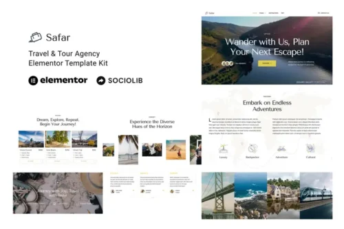 Mua Safar - Travel & Tour Agency Elementor Template Kit giá rẻ