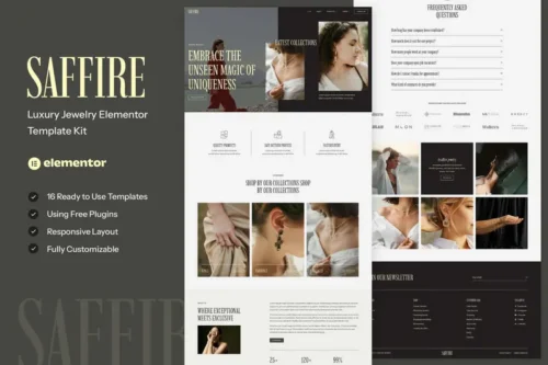 Mua Saffire - Luxury Jewelry Elementor Template Kit giá rẻ