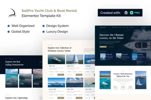Mua Sailpro - Yacht Club & Boat Rental Elementor Template Kit giá rẻ