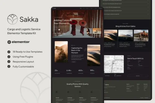 Mua Sakka - Photography Service & Portfolio Elementor Template Kit giá rẻ