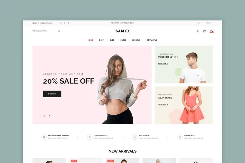 Mua Samex - Clean, Minimal Shop WooCommerce WordPress giá rẻ